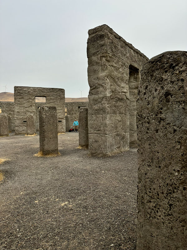 The Maryhill Stonehenge in Washington is a full-scale concrete replica of England’s famous monument, located on a bluff overlooking the Columbia River near Goldendale. Dedicated in 1918 by Samuel Hill as a WWI memorial for local soldiers, it represents the ancient site as it looked when first built.